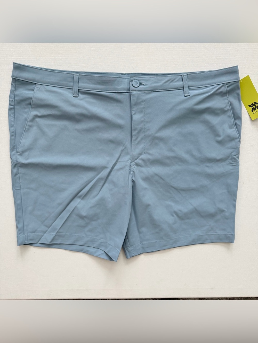 all in motion Men's Slate Blue Flat-Front Performance Shorts Size 46